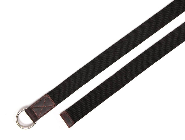 Paso Canvas Belt with D-ring - Black - Aaron Leather Goods