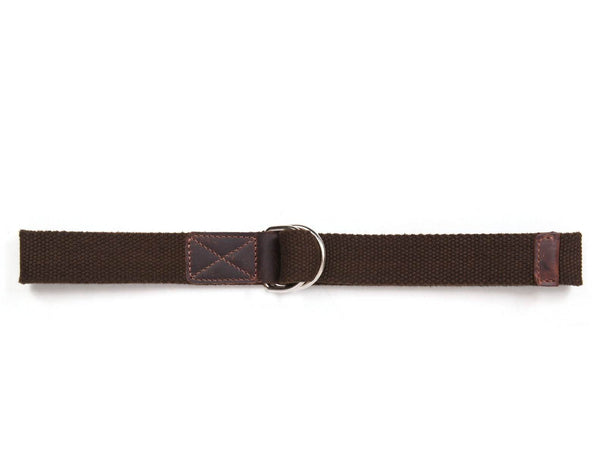 Paso Canvas Belt with D-ring - Green - Aaron Leather Goods