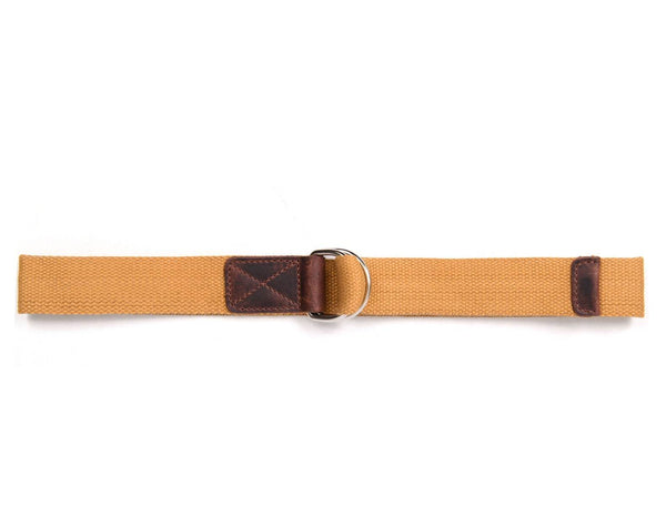 Paso Canvas Belt with D-ring - Coffee - Aaron Leather Goods