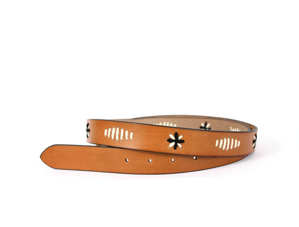 Tucson Leather Belt - Chestnut - Aaron Leather Goods