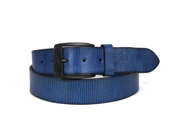 Andalusia Leather Belt - Royal Blue - Aaron Leather Goods