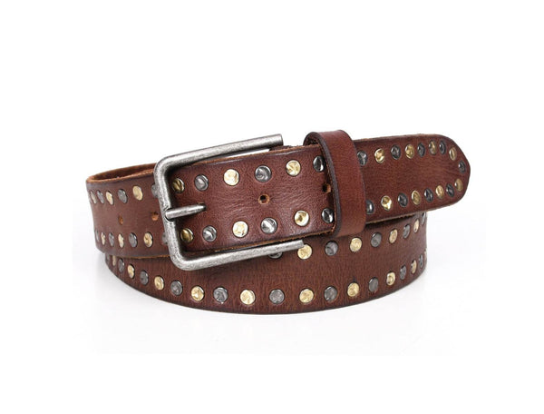 Clanton Leather Belt - Brown - Aaron Leather Goods