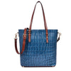 Blue Croc Embossed Leather Tote Bag for Women - Aaron Leather Goods