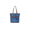 Blue Croc Embossed Leather Tote Bag for Women - Aaron Leather Goods