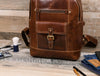 Sagunto Leather Backpack - Walnut Brown - Aaron Leather Goods