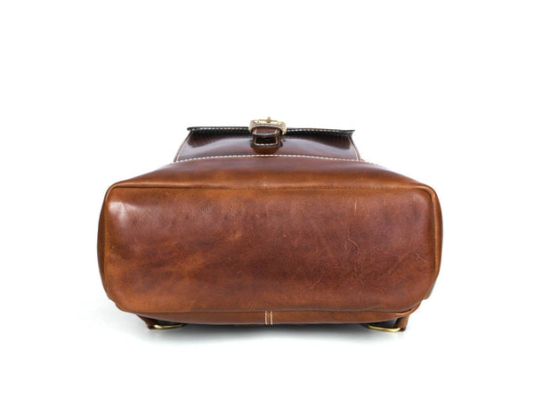 Sagunto Leather Backpack - Walnut Brown - Aaron Leather Goods