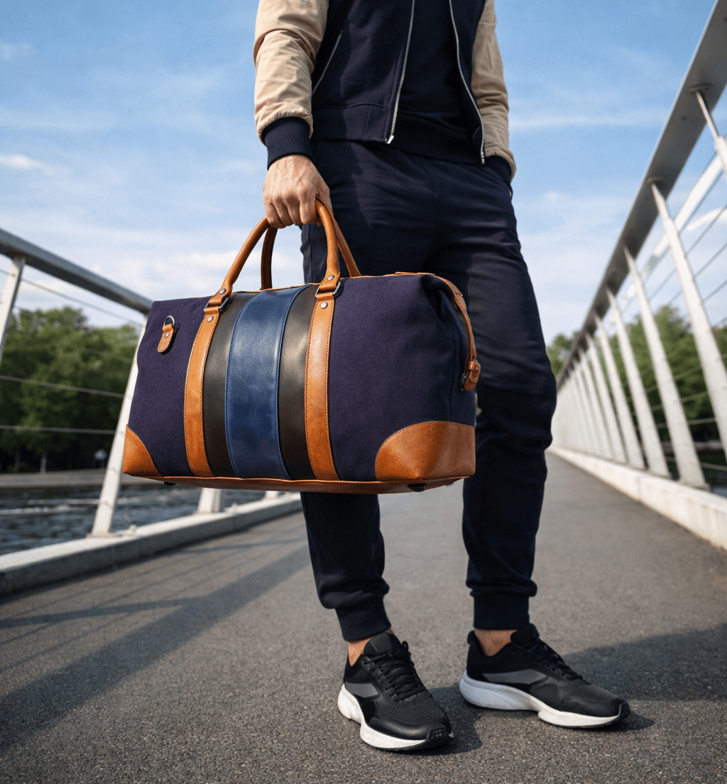 Canvas & Leather Duffle Bag – Weekend Travel Companion Canvas & Leather Duffle Bag – Weekend Travel Companion