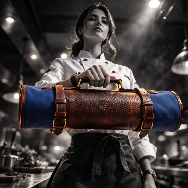 Chef Knife Roll Bag – Premium Leather - Aaron Leather Goods Inc