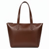 Classic Brown Leather Shoulder Tote - Aaron Leather Goods