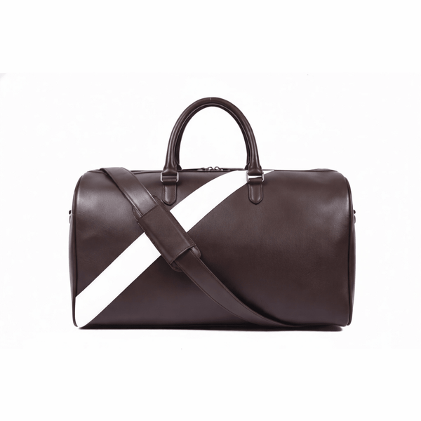 Classic Leather Travel Duffle Bag with Zip Closure - Aaron Leather Goods