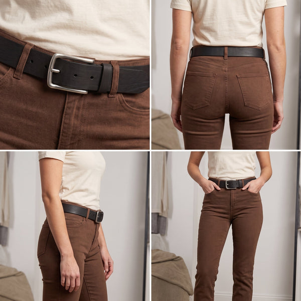Conway Leather Belt - Black - Aaron Leather Goods Inc
