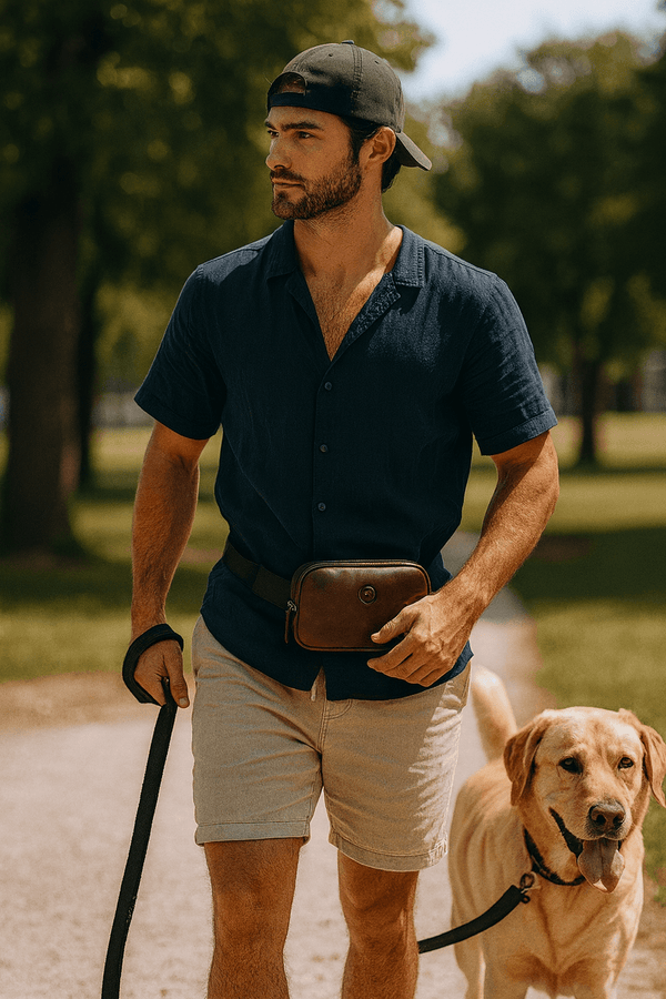 Vintage Leather Waist Bag – Compact Style with Everyday Utility. BUY 1 GET 1 FREE - Aaron Leather Goods