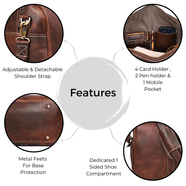 Leather Travel Duffel Bag: Versatile Father's Day Gift - Aaron Leather Goods - Aaron Leather Goods