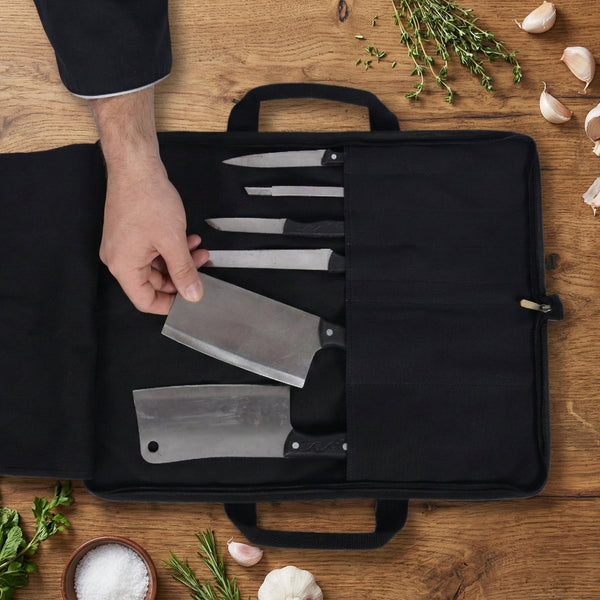 Durable Canvas Chef Knife Storage & Carry Case - Aaron Leather Goods