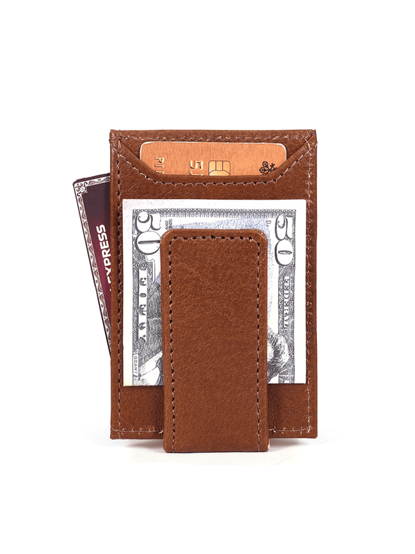 Sestao Leather Minimalist Money Clip Wallet - Merlot - Aaron Leather Goods