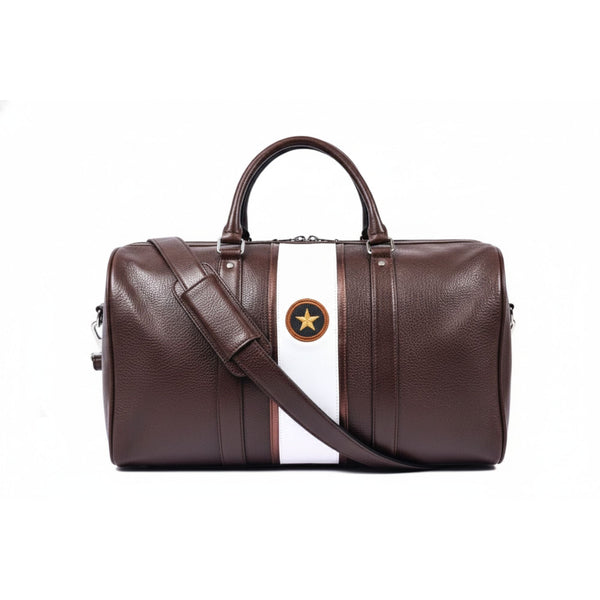 Elegant Leather Weekender Duffle Bag with Spacious Interior - Aaron Leather Goods