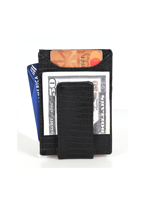 Sestao Leather Minimalist Money Clip Wallet - Sulfur Black - Aaron Leather Goods