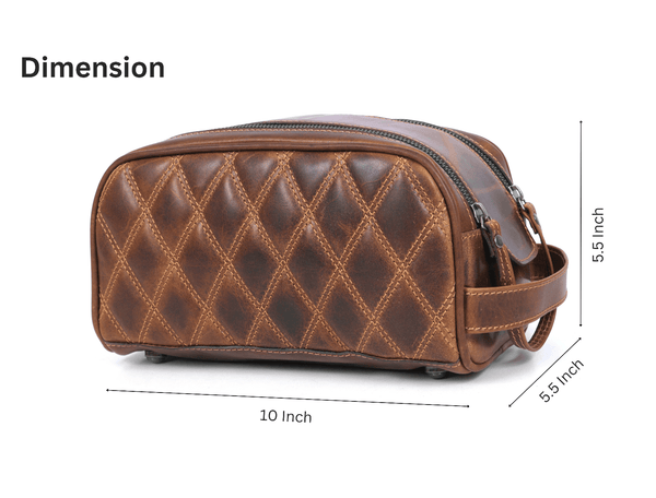 Ample Glide Quilted Leather Toiletry Bag - Aaron Leather Goods