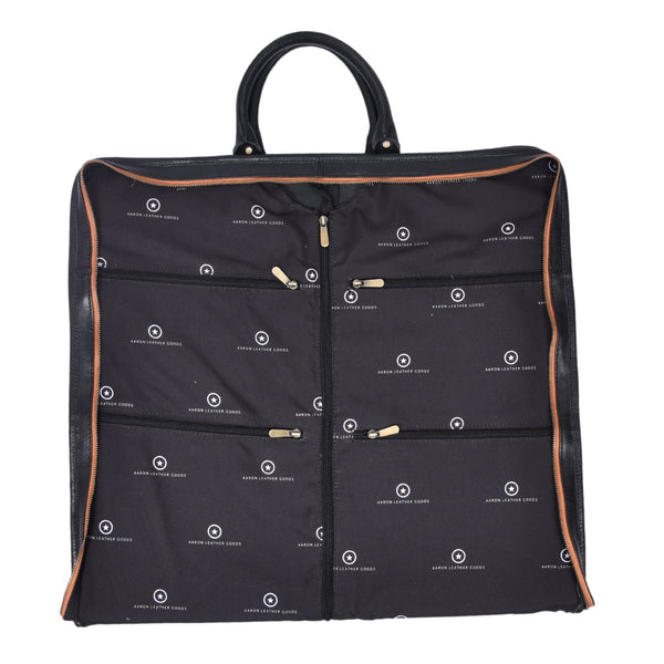Green & Black Leather Garment Bag - Aaron Leather Goods