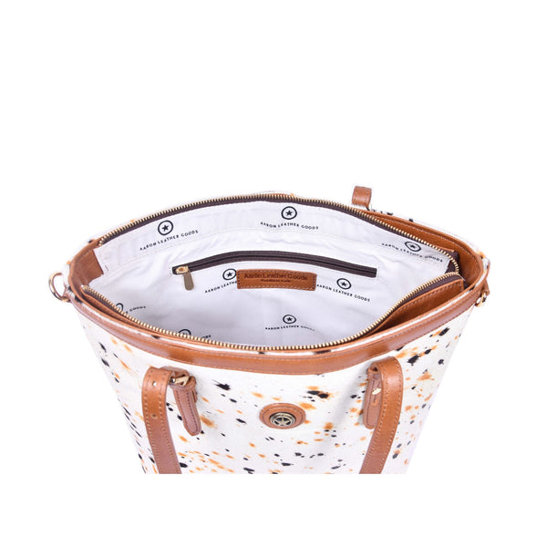 Hairon Leather Ladies Tote Bag with Adjustable Shoulder Strap - Aaron Leather Goods