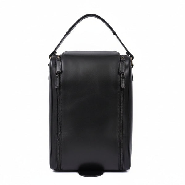 Handcrafted Black Leather Shoe Carry Bag - Aaron Leather Goods