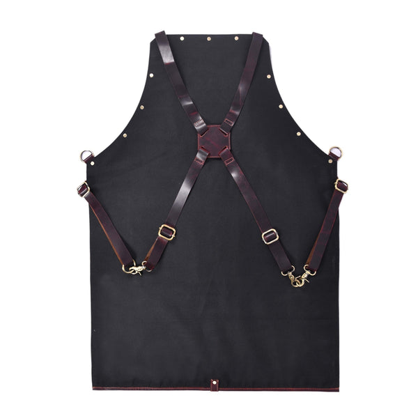 Handcrafted Full - Grain Leather Work Apron with Cross - Back Straps n - Aaron Leather Goods