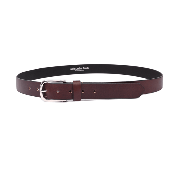Handcrafted Genuine Dark Brown Leather Belt for Men – Premium Full Grain Leather Dress & Casual Belt with Gift Box - Aaron Leather Goods Inc