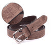 Handcrafted Genuine Leather Eagle Embossed Belt for Men – Premium Vintage Brown Casual & Formal Belt with Gift Box - Aaron Leather Goods Inc