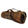 Handcrafted Leather Chef Knife Roll Bag | Vintage Buffalo Leather | Brass Hardware - Aaron Leather Goods Inc
