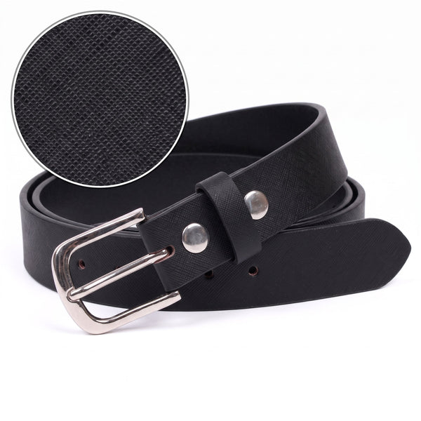 Handcrafted Textured Black Genuine Leather Belt for Men – Premium Saffiano Leather Dress & Casual Belt with Gift Box - Aaron Leather Goods Inc