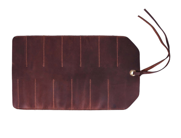 Handmade Leather Knife Roll Bag – Compact Chef Knife Organizer & Travel Case - Aaron Leather Goods Inc