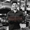 Handmade Leather Tool Roll Organizer – Rustic Full Grain Leather Storage Case - Aaron Leather Goods Inc