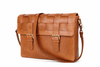 Handwoven Leather Messenger Bag with Adjustable Strap - Aaron Leather Goods Inc