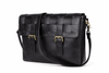 Handwoven Leather Messenger Bag with Adjustable Strap - Aaron Leather Goods Inc