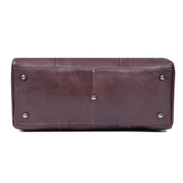 HeritageCraft Full - Grain Leather Duffle Bag – Vintage Brown Travel & Gym Bag for Men - Aaron Leather Goods