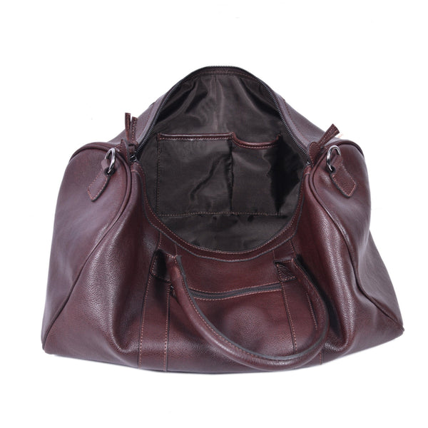 HeritageCraft Full - Grain Leather Duffle Bag – Vintage Brown Travel & Gym Bag for Men - Aaron Leather Goods