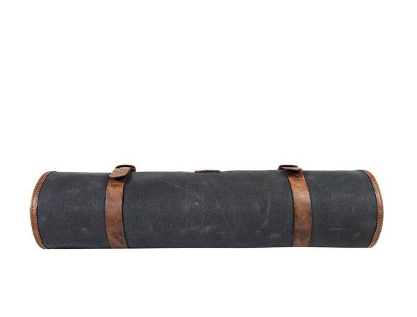Malaga Canvas Knife Roll - Distressed Grey - Aaron Leather Goods