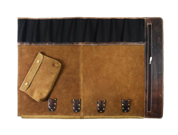 Tuscania Leather Knife Roll - Walnut Brown - Aaron Leather Goods