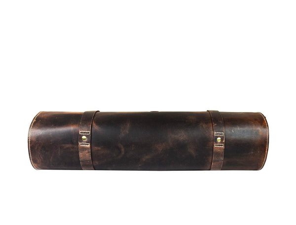 Tuscania Leather Knife Roll - Walnut Brown - Aaron Leather Goods