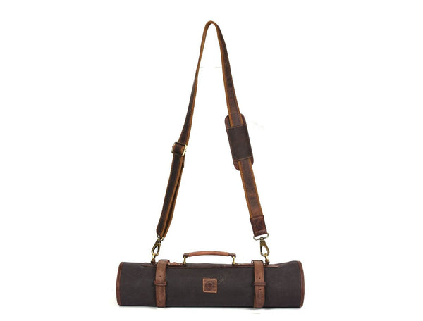 Malaga Canvas Knife Roll - Grey - Aaron Leather Goods
