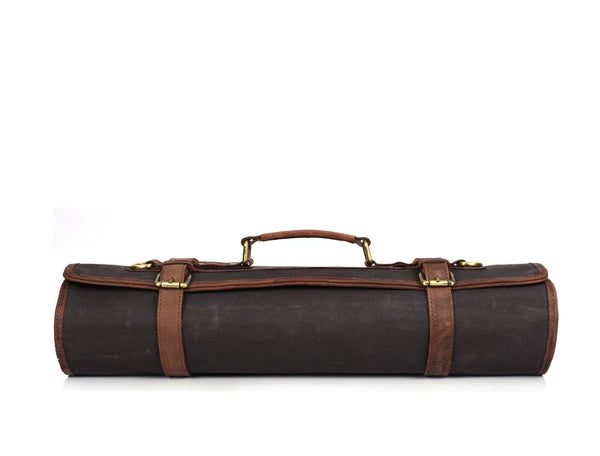 Malaga Canvas Knife Roll - Grey - Aaron Leather Goods