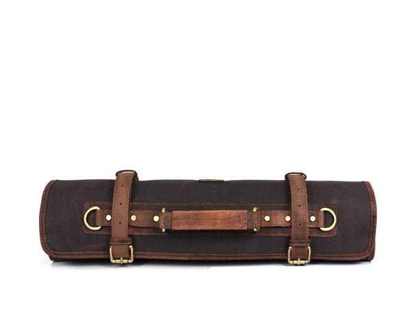 Malaga Canvas Knife Roll - Grey - Aaron Leather Goods