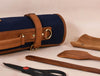 Malaga Canvas Knife Roll - Cobalt Blue - Aaron Leather Goods