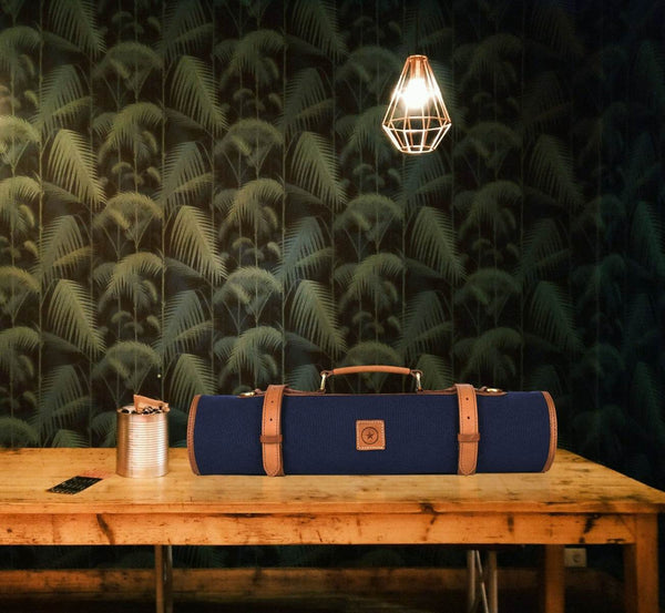 Malaga Canvas Knife Roll - Cobalt Blue - Aaron Leather Goods