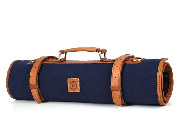 Malaga Canvas Knife Roll - Cobalt Blue - Aaron Leather Goods