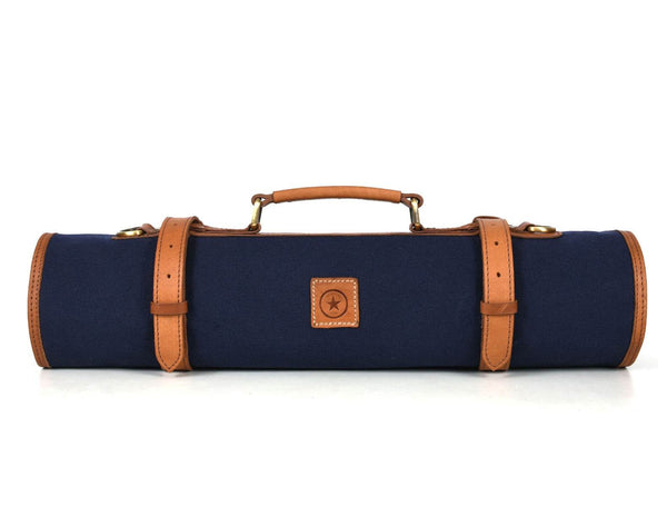 Malaga Canvas Knife Roll - Cobalt Blue - Aaron Leather Goods