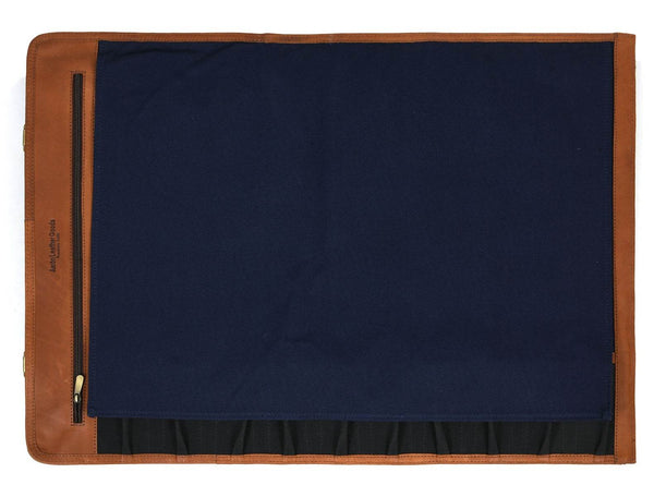 Malaga Canvas Knife Roll - Cobalt Blue - Aaron Leather Goods