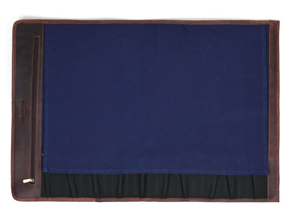Malaga Canvas Knife Roll - Navy Blue - Aaron Leather Goods