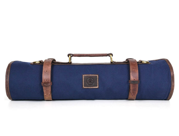 Malaga Canvas Knife Roll - Navy Blue - Aaron Leather Goods