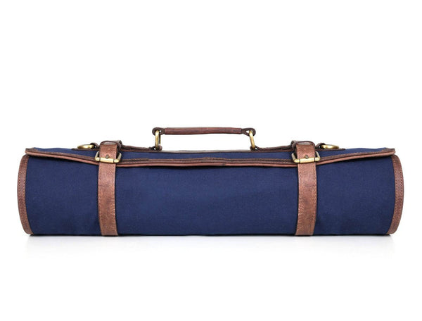 Malaga Canvas Knife Roll - Navy Blue - Aaron Leather Goods